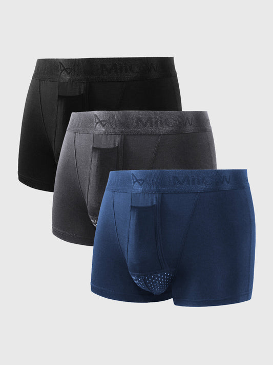 Comfortable Men's Boxers (3-Pack) - Devon-Black/Gray/Blue-XS-Nora Luxe