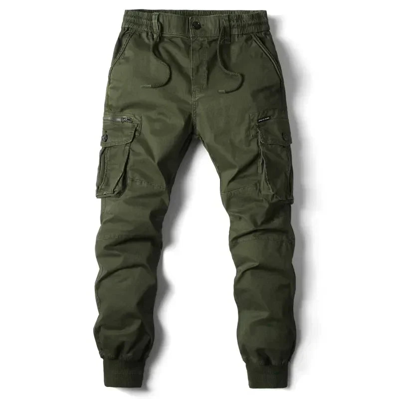 Comfortable Men's Cargo Trousers - Noah-Black-29-Nora Luxe