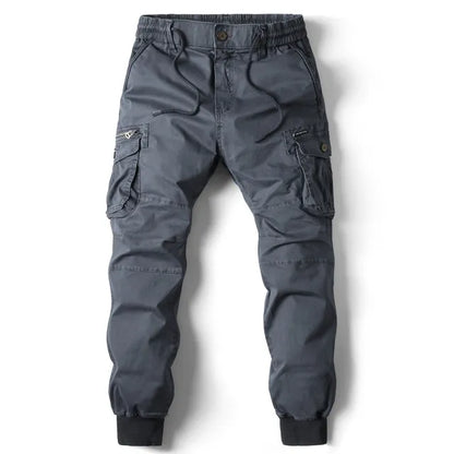 Comfortable Men's Cargo Trousers - Noah-Blue Gray-29-Nora Luxe