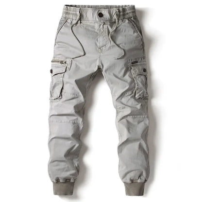 Comfortable Men's Cargo Trousers - Noah-Light Gray-29-Nora Luxe