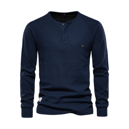 Comfortable Men's Sweater - Arvid-Dark Blue-S-Nora Luxe