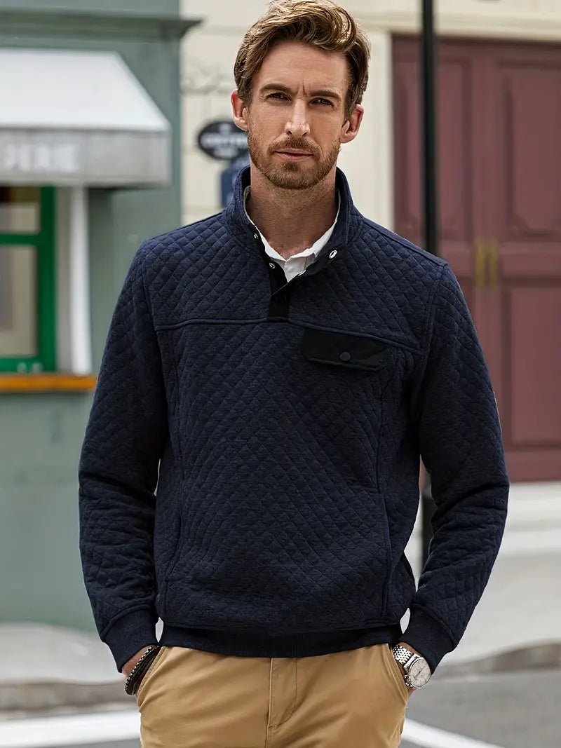 Comfortable Men's Sweater – Victor-Grey-S-The Livary