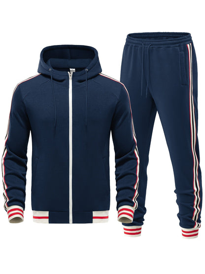 Comfortable Men's Tracksuit - Damon-Dark blue-S-Nora Luxe