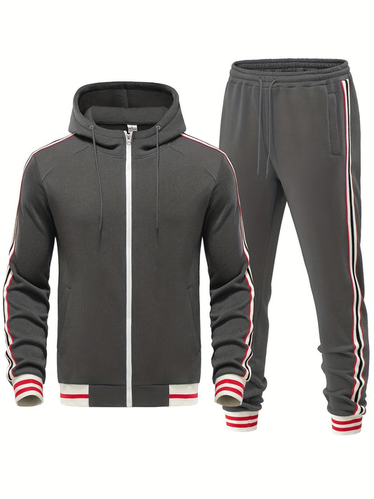 Comfortable Men's Tracksuit - Damon-Dark gray-S-Nora Luxe
