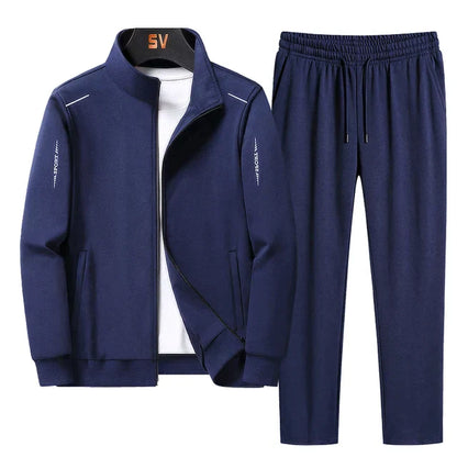 Comfortable Men's Tracksuit - Hunter-Dark Blue-S-Nora Luxe