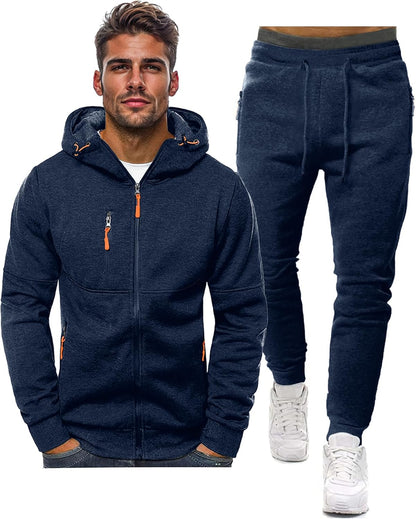 Comfortable Men's Tracksuit - Jamie-Dark Blue-S-Nora Luxe