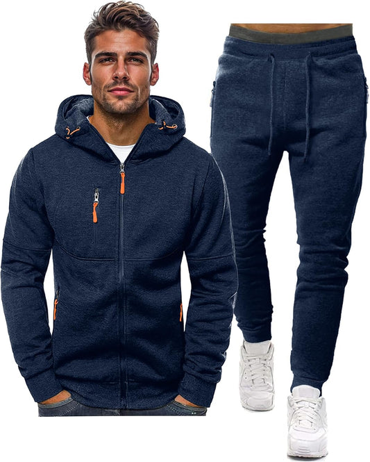 Comfortable Men's Tracksuit - Jamie-Dark Blue-S-Nora Luxe