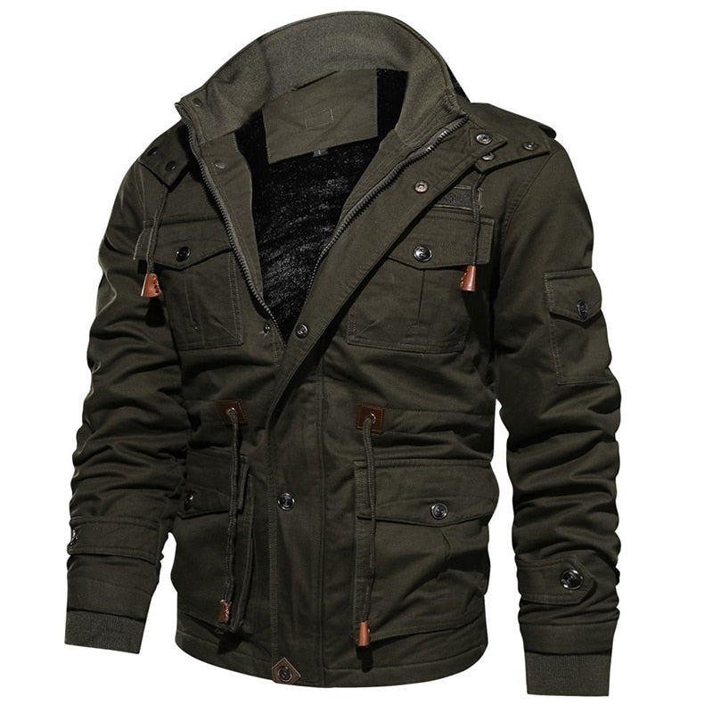 Comfortable Men's Winter Jacket – Logan-Olive green-S-The Livary