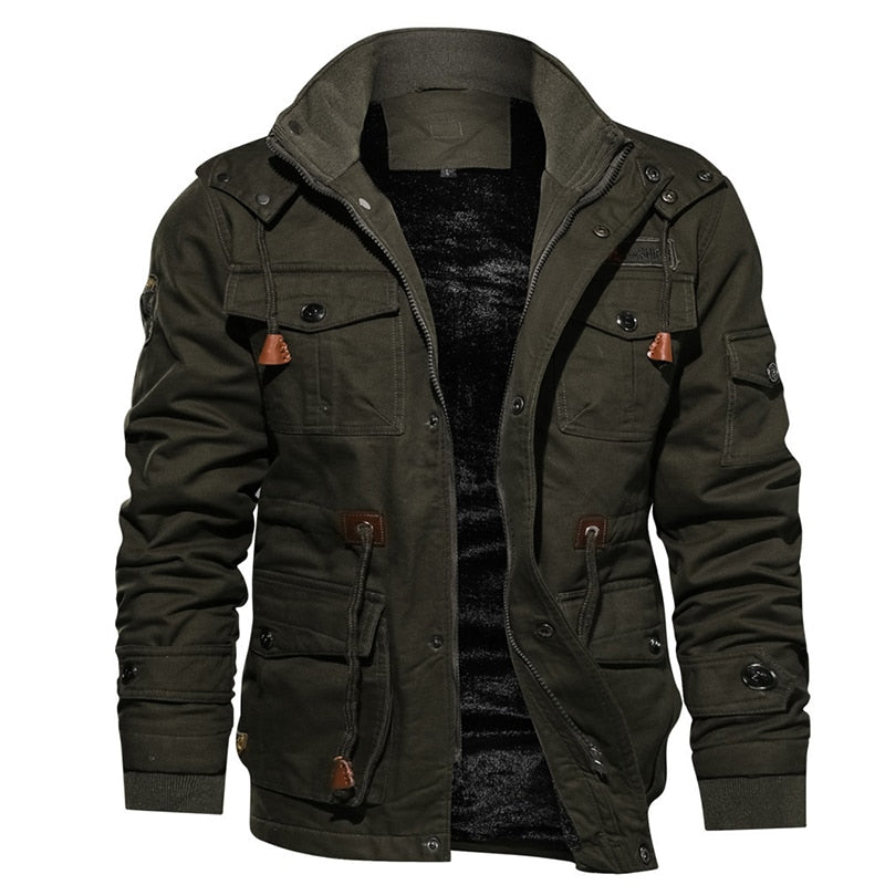 Comfortable Men's Winter Jacket – Logan-Olive green-S-The Livary