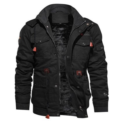Comfortable Men's Winter Jacket - StormChaser-Black-M-Nora Luxe