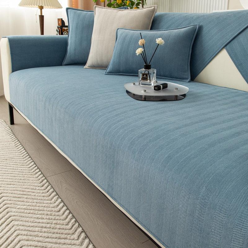 Comfortable Non-Slip Cover for Your Sofa - SnugMat-Blue-27.56″ × 47.24″-Nora Luxe