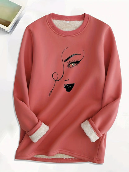 Comfortable Oversized Women's Sweatshirt - Elina-Pink-S-Nora Luxe