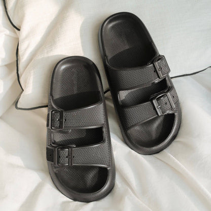 Comfortable pillow slides with a soft sole – Livia-Black-4/4.5-Nora Luxe