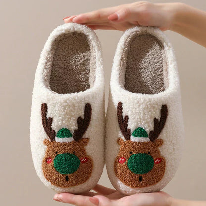 Comfortable Reindeer Slippers - ReinDeerFeet-Red-4.5 - 5.5-Nora Luxe