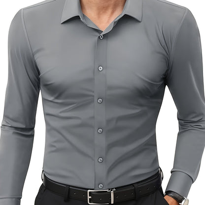Comfortable Stretch Men’s Shirt - Julian-Gray-XS-Nora Luxe
