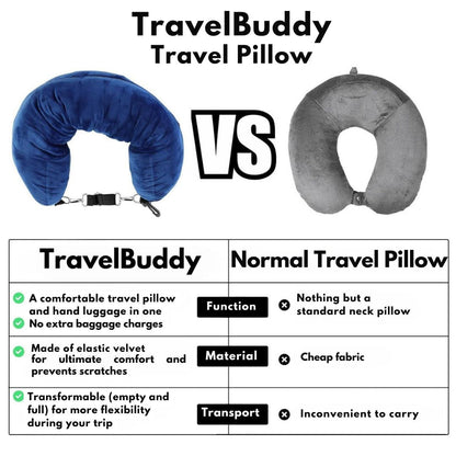 Comfortable Travel Pillow and Extra Luggage Space in One - TravelMate™-Black-Nora Luxe