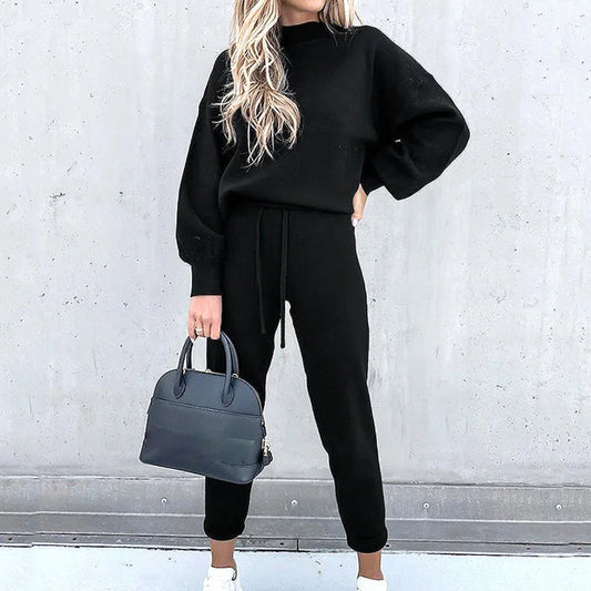 Comfortable Two-Piece Tracksuit - Zoë-Black-S-The Livary
