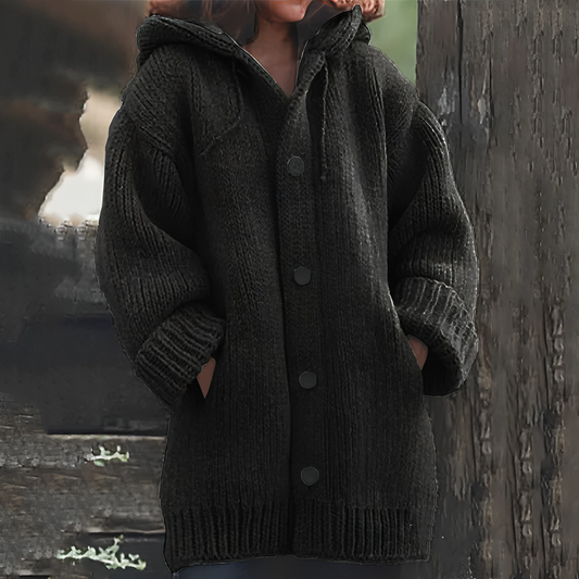 Comfortable Warm Women's Cardigan - Sophie-Black-S-Nora Luxe