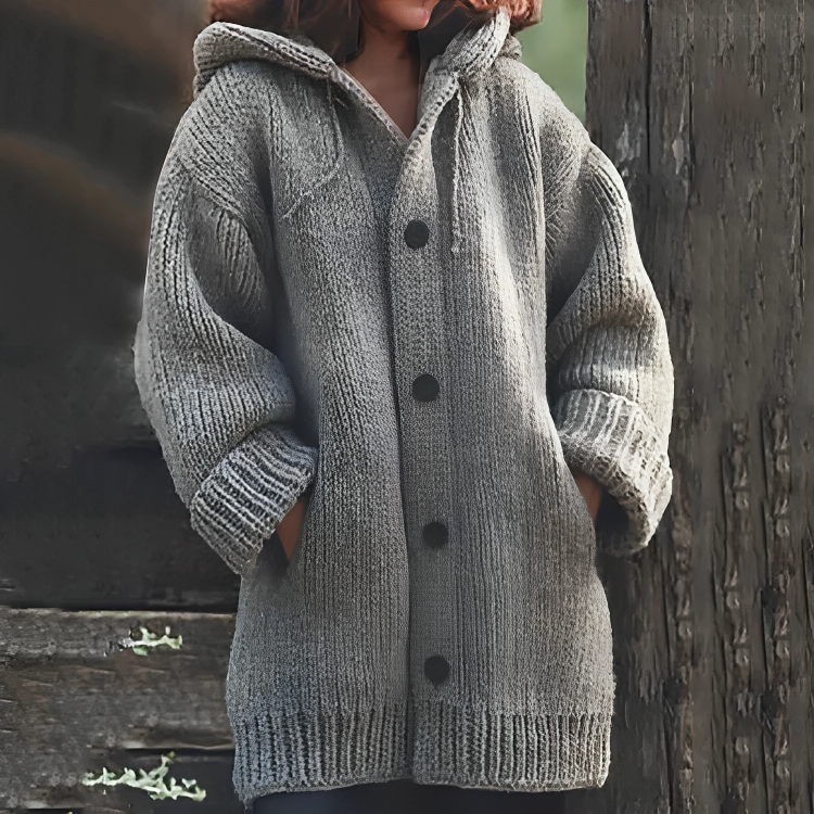 Comfortable Warm Women's Cardigan - Sophie-Gray-S-Nora Luxe