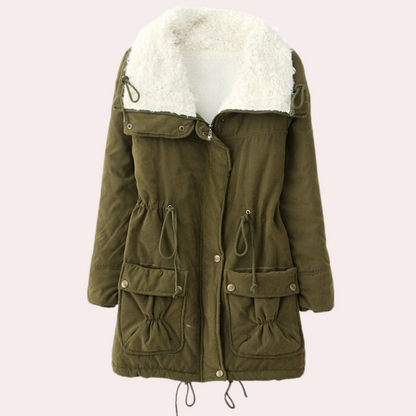 Comfortable Warm Women's Coat - Noelle-Green-XS-Nora Luxe