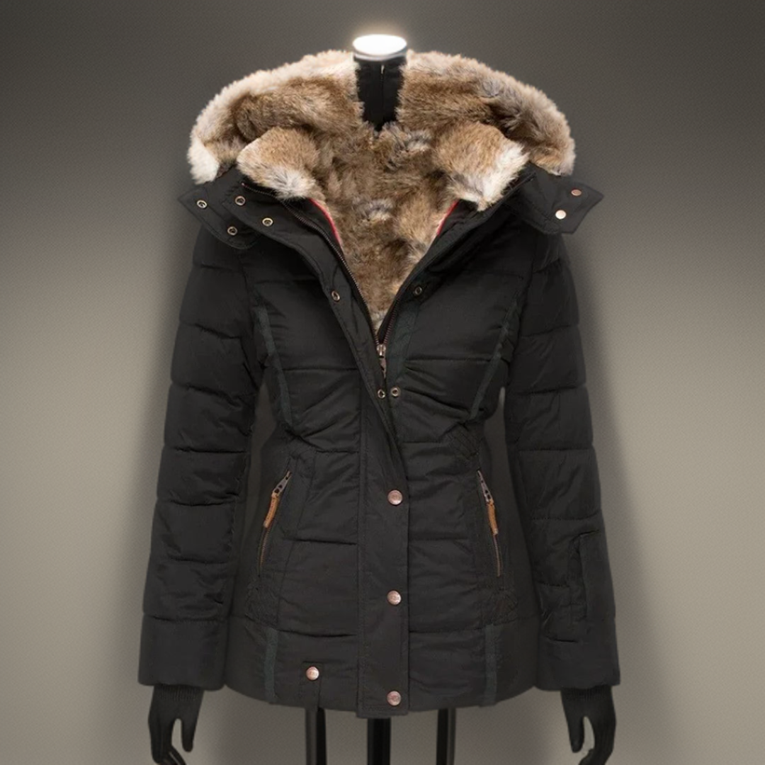 Comfortable Warm Women's Winter Coat - Elodie-Black-S-Nora Luxe