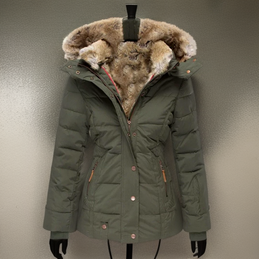 Comfortable Warm Women's Winter Coat - Elodie-Green-S-Nora Luxe