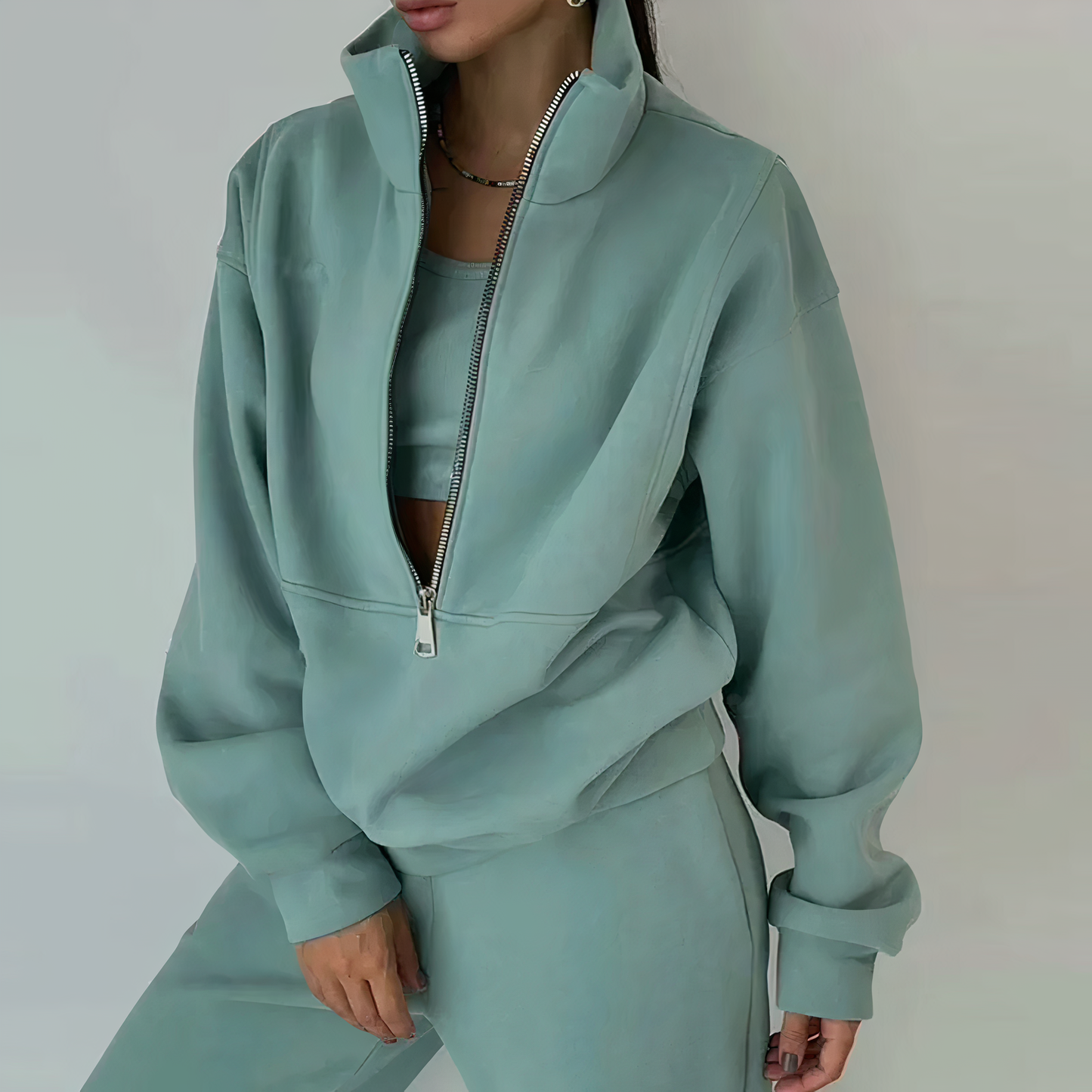 Comfortable Women's Tracksuit - Ava-Green-S-Nora Luxe