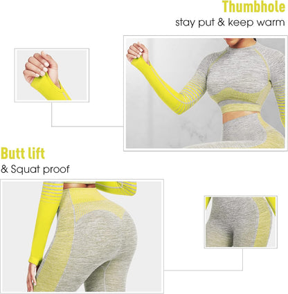 Comfortable Yoga Set - SparkFit-Long Sleeve Black-S-Nora Luxe