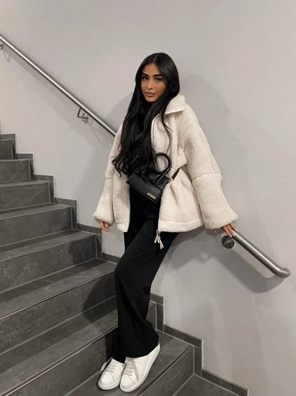 Comfy Teddy Coat - Mila-Light Brown-S-Nora Luxe