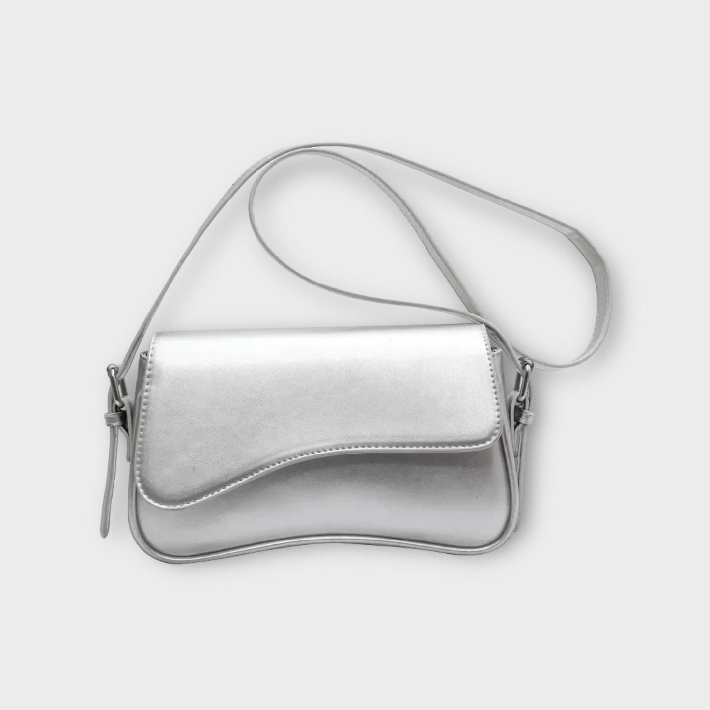 Compact Ladies Shoulder Bag - Sophia-Silver-Nora Luxe
