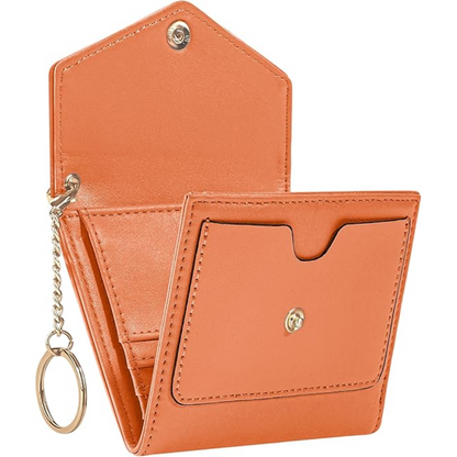 Compact Trifold RFID-blocking Women's Wallet - Nova-Orange-Nora Luxe