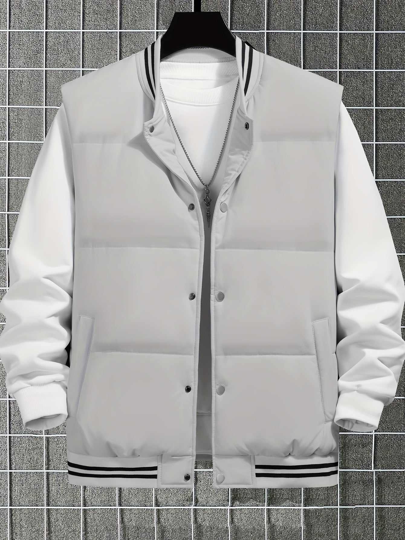 Contrast Colour Striped Gilet - Noah-Light gray-XS-Nora Luxe