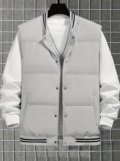 Contrast Colour Striped Gilet - Noah-Light gray-XS-Nora Luxe