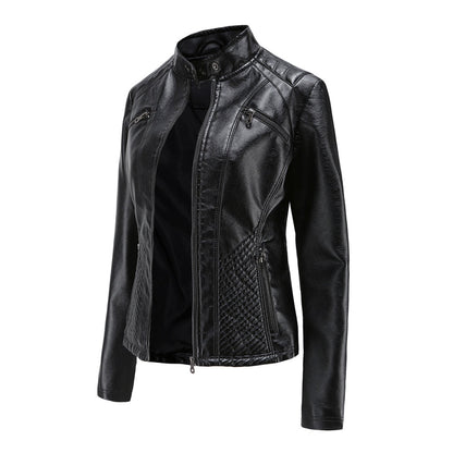 Cool Leather Ladies Jacket - Nova-Brown-XS-Nora Luxe