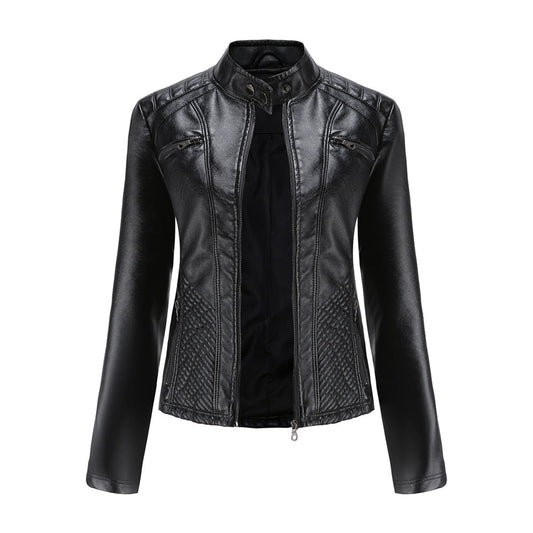 Cool Leather Ladies Jacket - Nova-Brown-XS-Nora Luxe