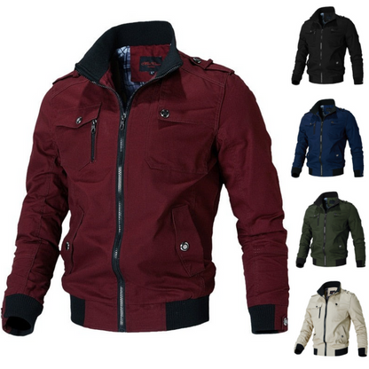 Cool Men's Bomber Jacket - Aiden-Black-M-Nora Luxe