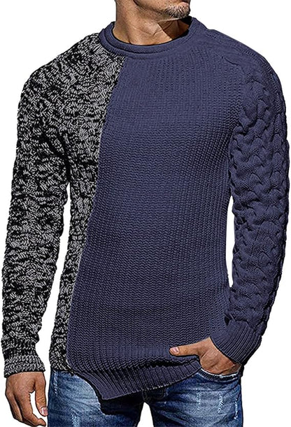 Cool Men's Sweater - Damian-Blue Gray-M-Nora Luxe
