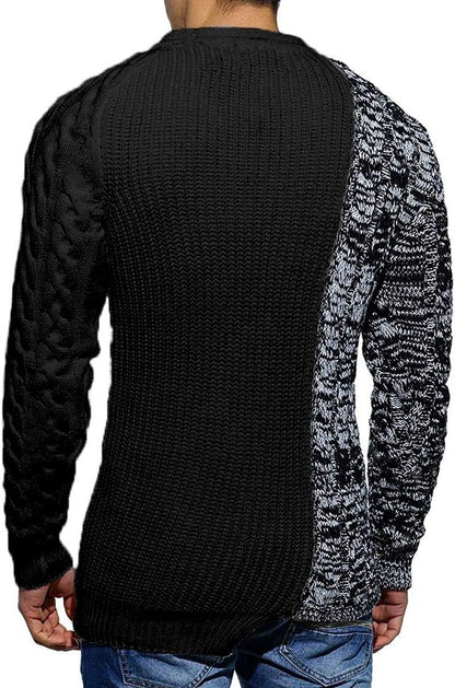 Cool Men's Sweater - Damian-White Gray-M-Nora Luxe
