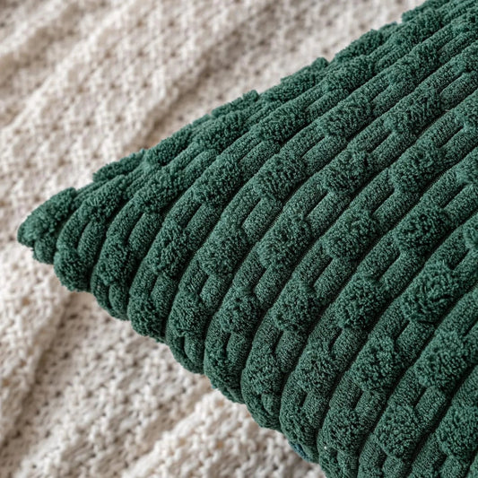 Corduroy Cushion Covers with Boho Style – Velvia-Khaki-40x40CM-The Livary
