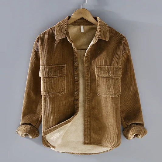 Corduroy Jacket for Men - Victor-Khaki-M-Nora Luxe