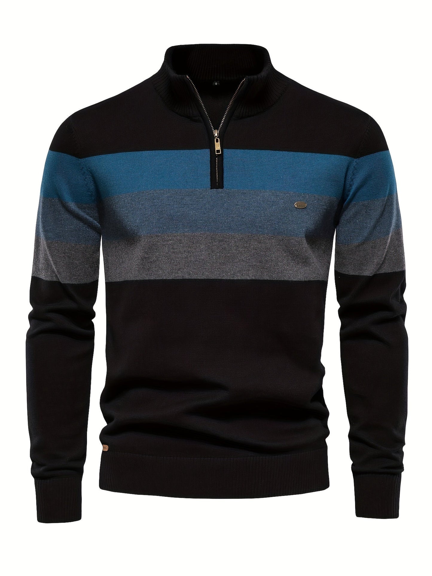 Cotton Knit Men's Sweater - Wyatt-Black-S-Nora Luxe