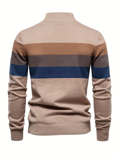 Cotton Knit Men's Sweater - Wyatt-Dark blue-S-Nora Luxe