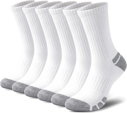 Cotton Sports Socks Unisex (6 Pairs) - Robin-White-S - 6.5-8.5-Nora Luxe