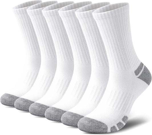 Cotton Sports Socks Unisex (6 Pairs) - Robin-White-S - 6.5-8.5-Nora Luxe