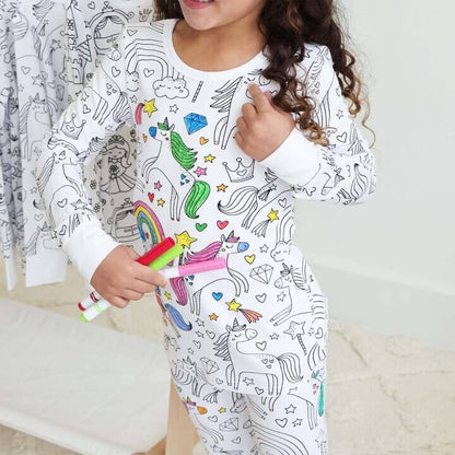 Creative Kids Pajama - DreamArt-Enchanting Unicorns-3 Years-Nora Luxe