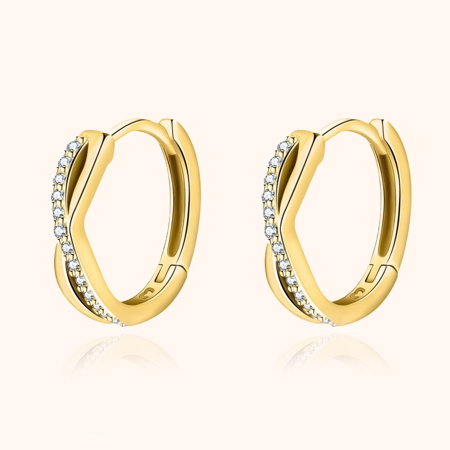 Crossed Earrings - Sophia-Gold-Nora Luxe