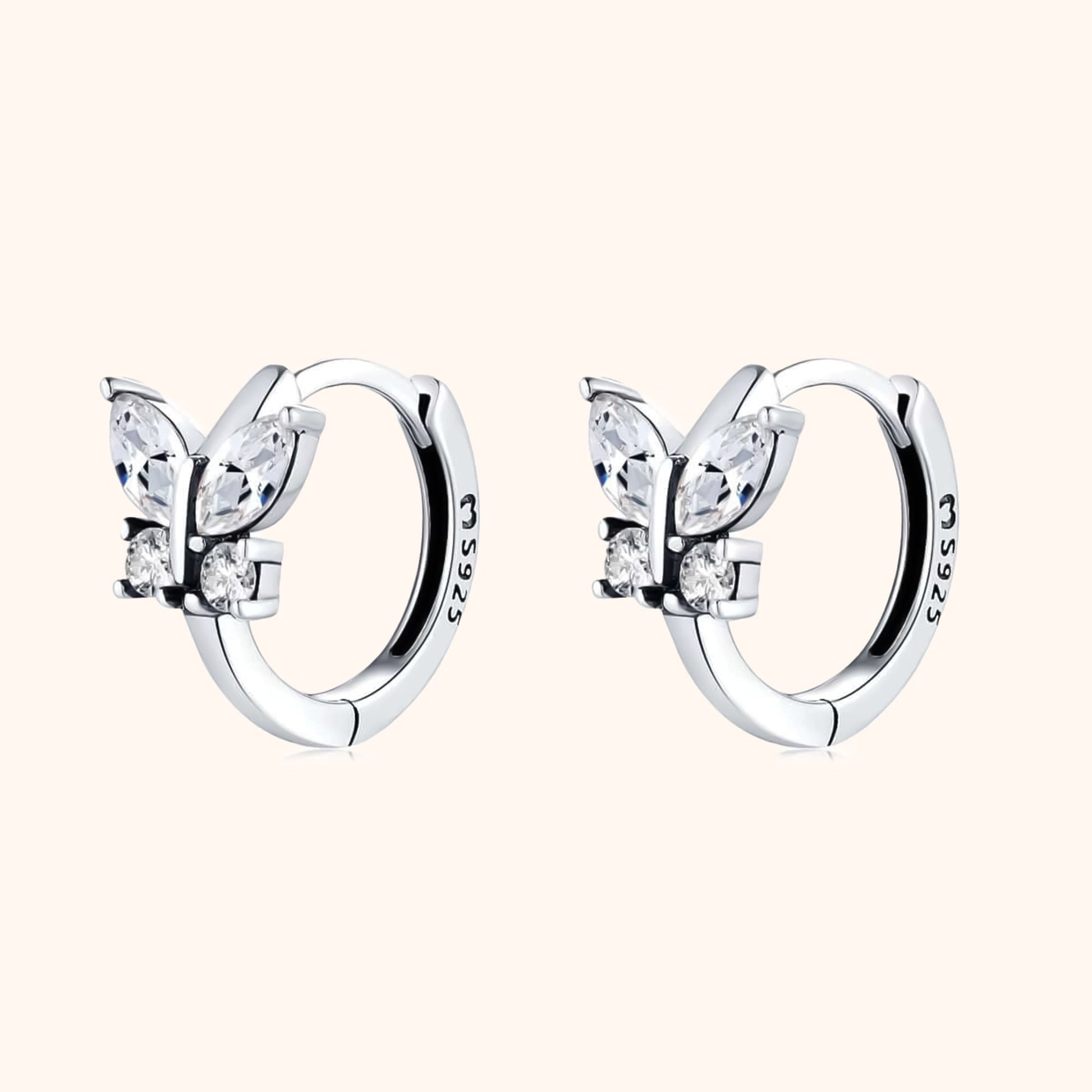 Crystal Butterfly Earrings - Auryn-Silver-Nora Luxe