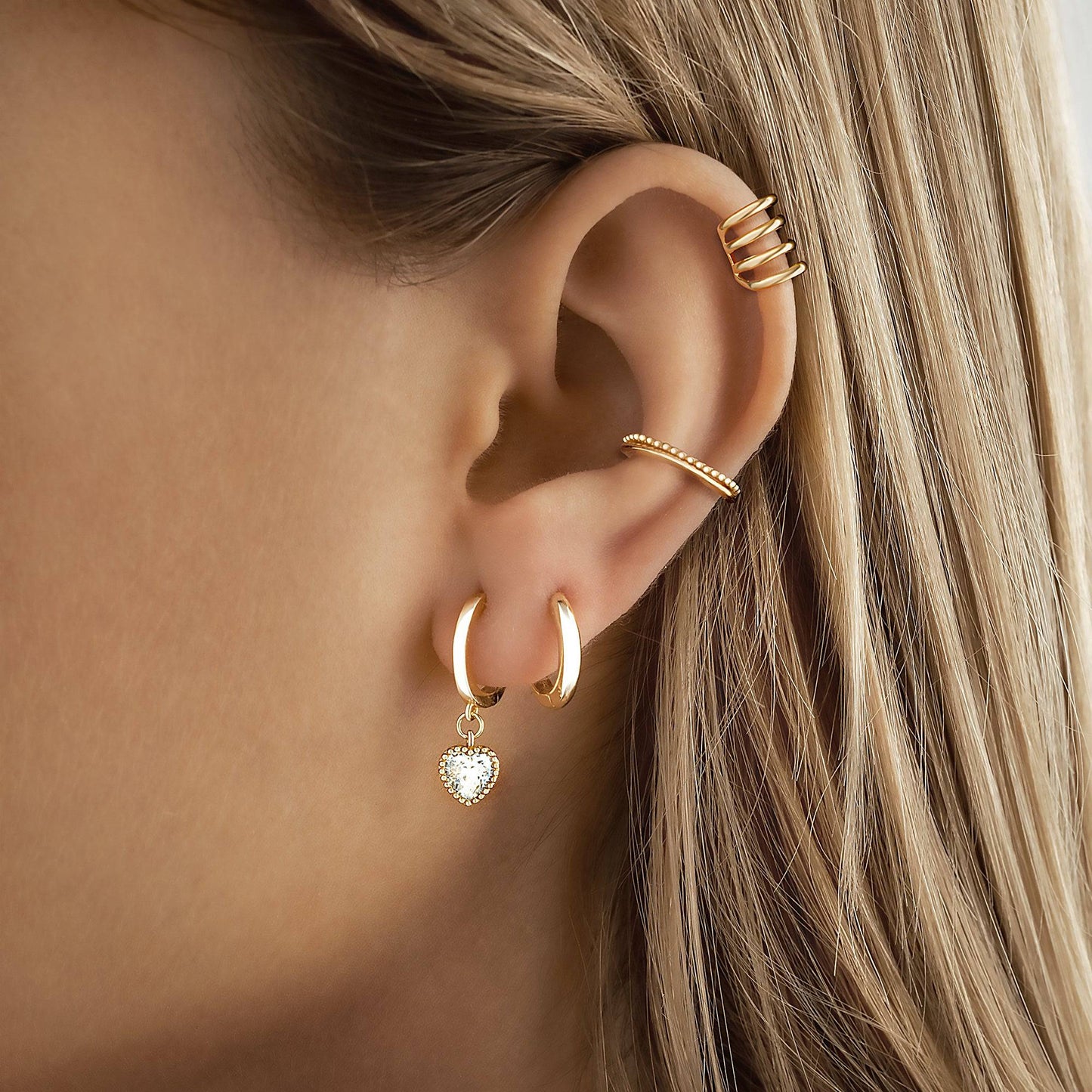 Crystal Heart Earrings - Celina-Silver-Nora Luxe