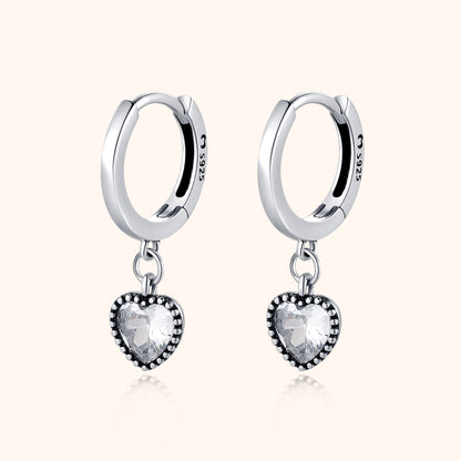 Crystal Heart Earrings - Celina-Silver-Nora Luxe