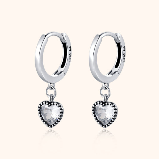 Crystal Heart Earrings - Celina-Silver-Nora Luxe